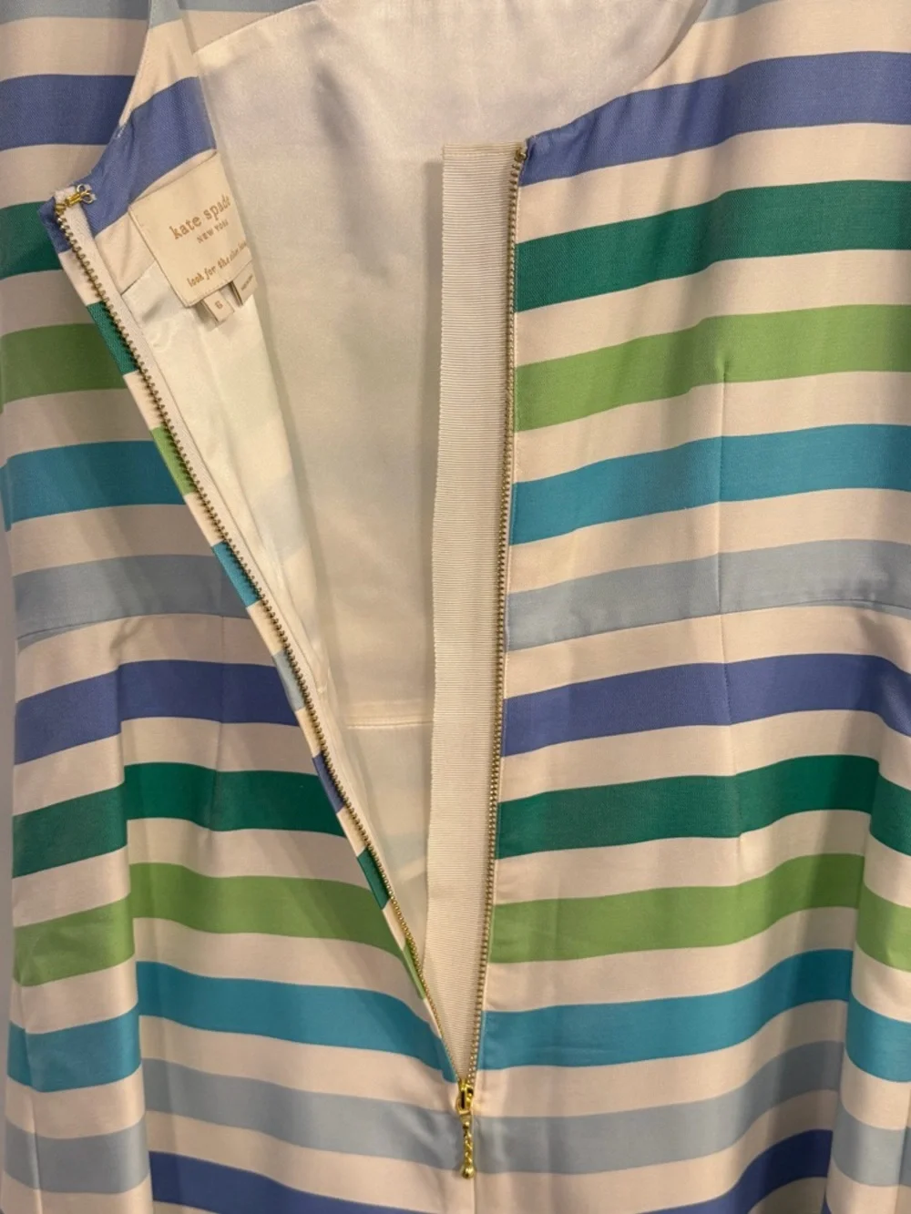 KATE SPADE New York Jillian Colorful Striped 100% Silk Dress Size 6
